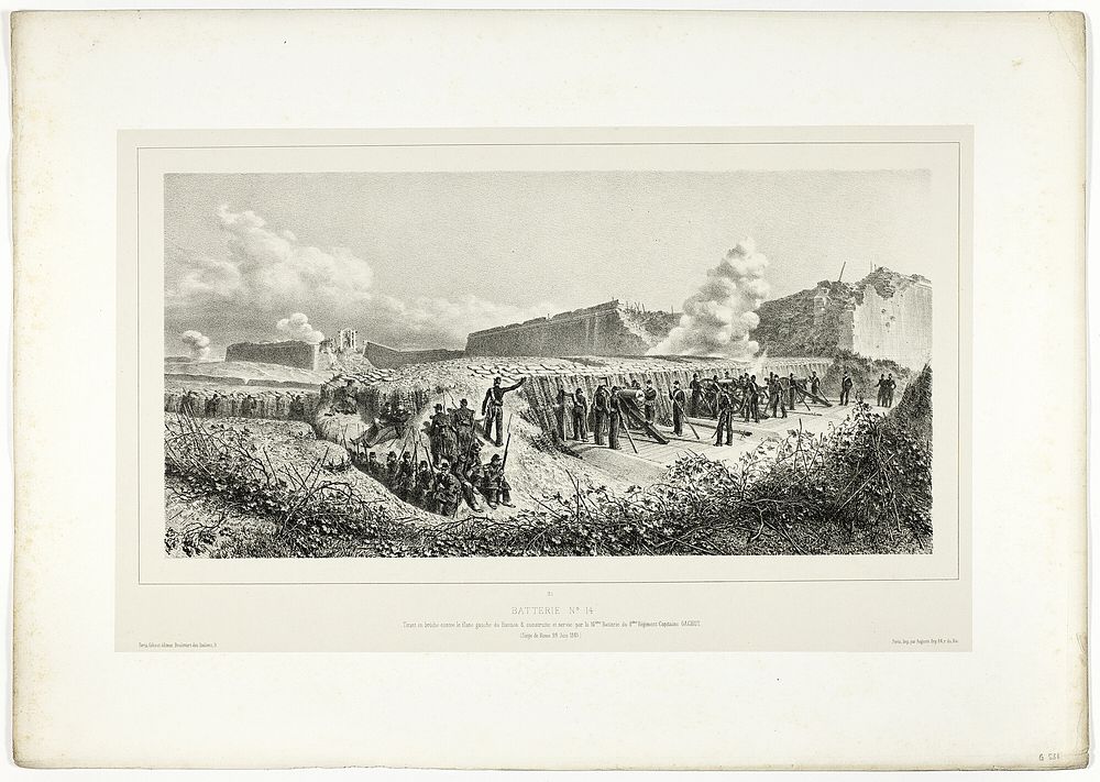 Battery no.14, from Souvenirs d’Italie: Expédition de Rome by Denis Auguste Marie Raffet