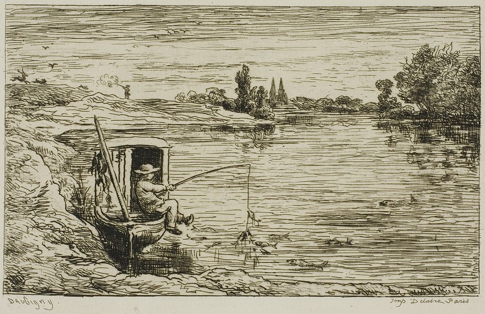 The Ship's Boy Fishing (Fishing with a Line) by Charles François Daubigny