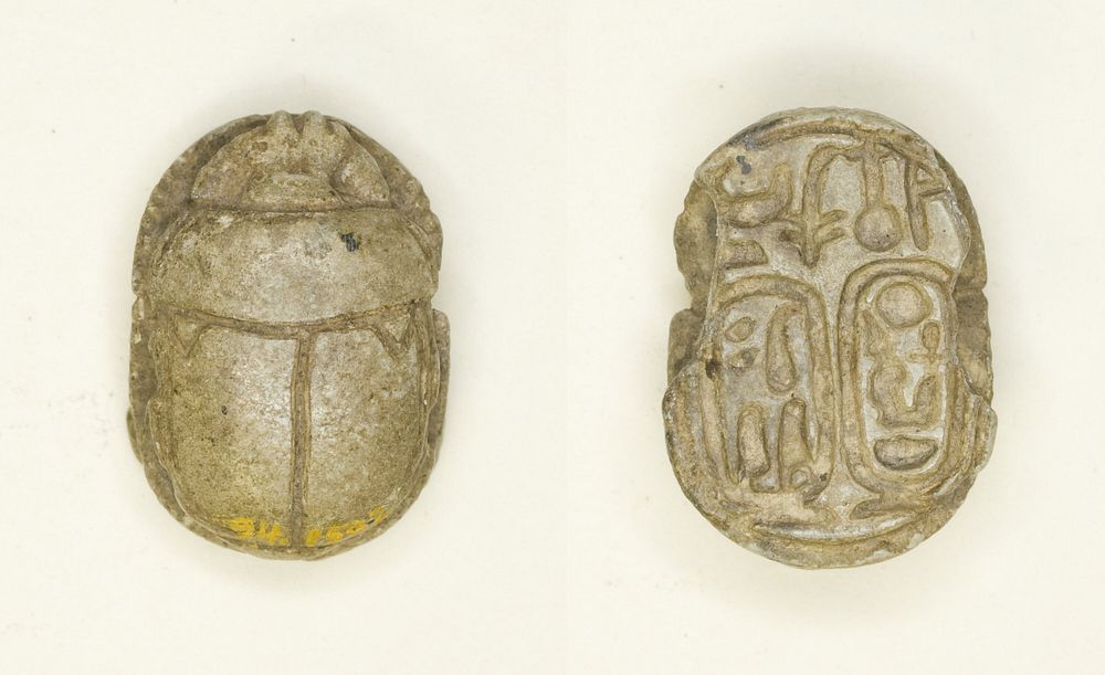 Scarab: Nebmaatra (Amenhotep III) and Queen Tiye by Ancient Egyptian