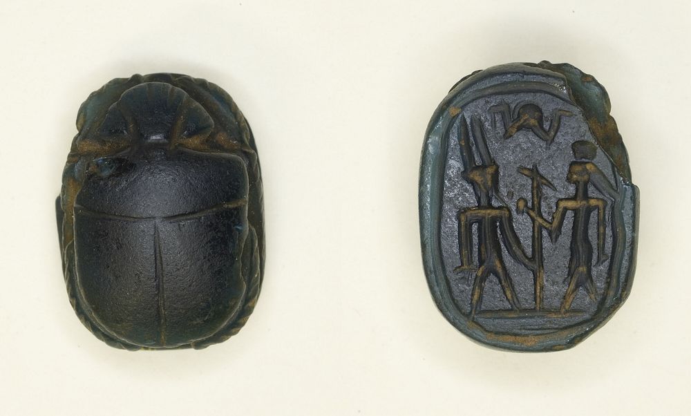 Scarab: Two Standing Deities by Ancient Egyptian