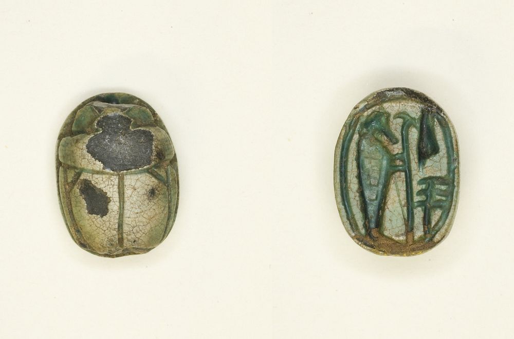 Scarab: The God Ptah with Ma’at Feather and Djed-Pillar by Ancient Egyptian