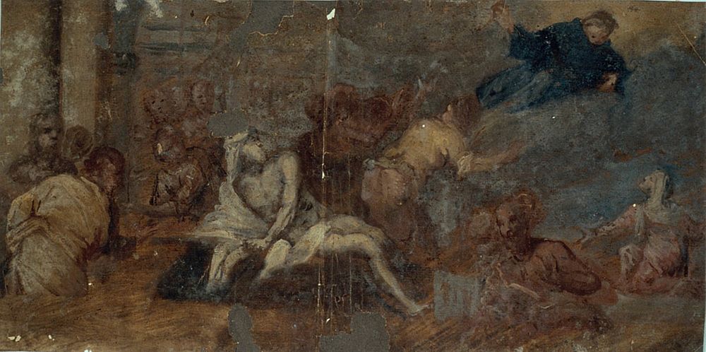 Saint Anthony Appearing to a Sick Man by Follower of Domenico Tintoretto