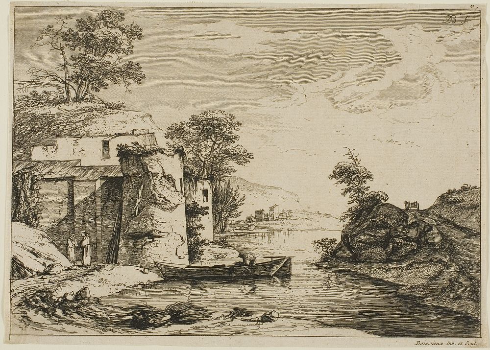 The Old Tower at the Edge of a River by Jean Jacques de Boissieu