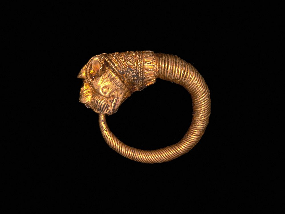 Earring with Lion Head Finial by Ancient Greek