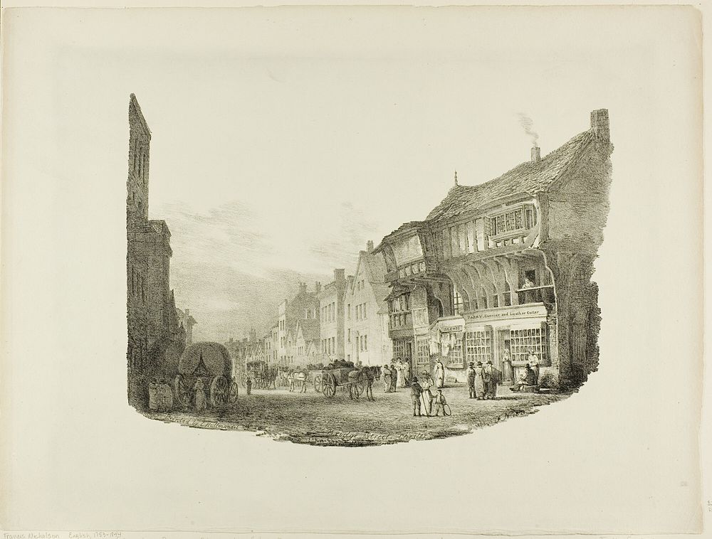 Bridge Street, Chester, from Lithographic Impressions of Sketches From Nature by Charles Joseph Hullmandel
