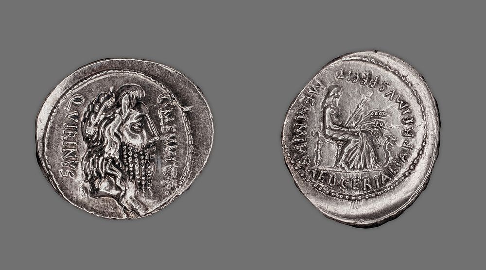 Denarius (Coin) Depicting the God Quirinus by Ancient Roman