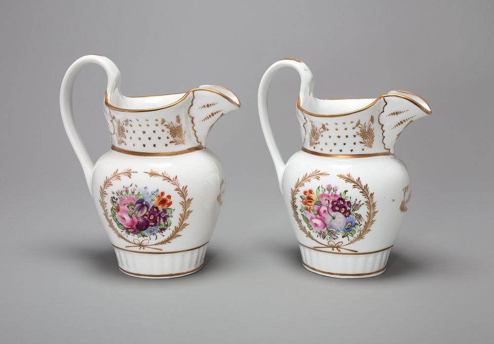 Pair of Pitchers by Tucker Porcelain Factory