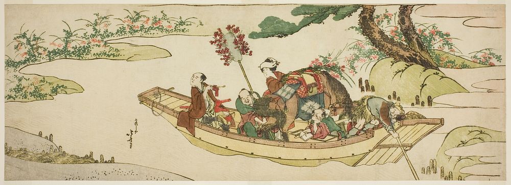 Ferry boat by Katsushika Hokusai