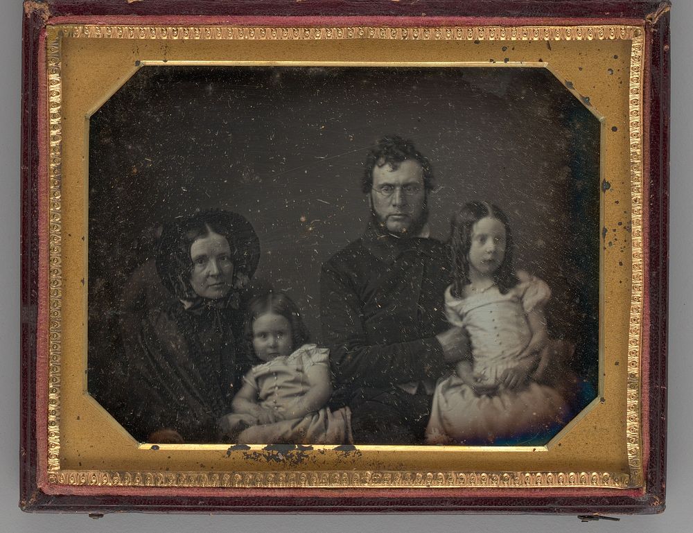 Untitled (Portrait of a Man, Woman and Two Girls) by Unknown Maker