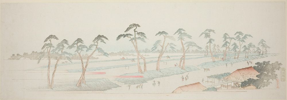 Takada Riding Grounds (Takada baba), from the series "Thirteen Views of the Environs of Edo" by Utagawa Hiroshige