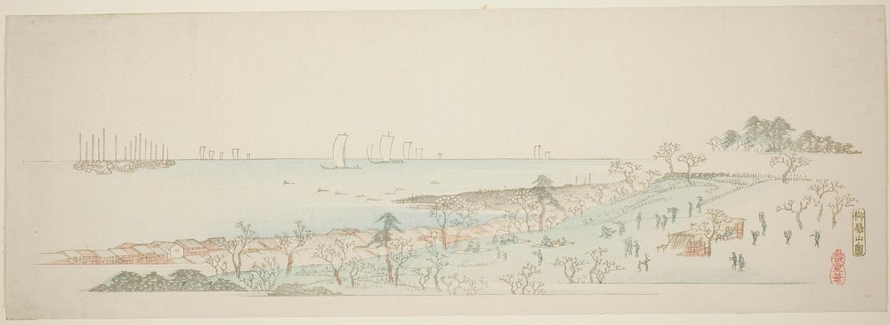 View of Goten Hill (Gotenyama no zu), from the series "Thirteen Views of the Environs of Edo" by Utagawa Hiroshige