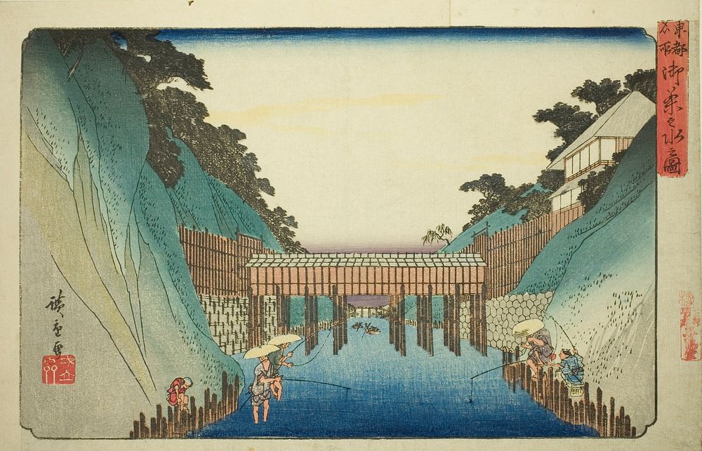 View of Ochanomizu (Ochanomizu no zu), from the series "Famous Places in the Eastern Capital (Toto meisho)" by Utagawa…