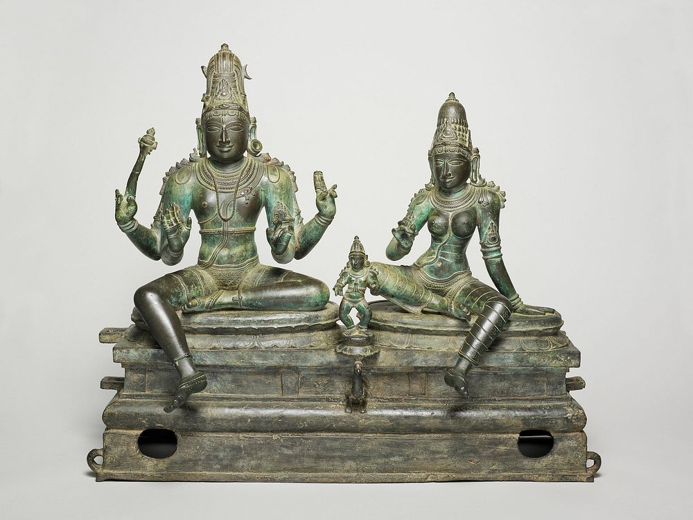God Shiva and Goddess Uma Seated with their Son, Skanda (Somaskanda)