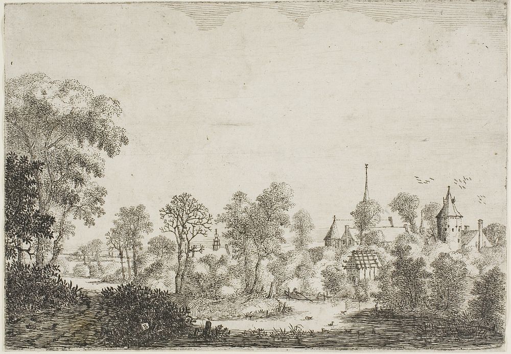 Landscape with a Man in a Boat by Jan Brosterhuisen