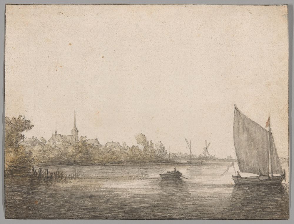 View of IJsselmonde Seen Across the New Maas by Aelbert Cuyp