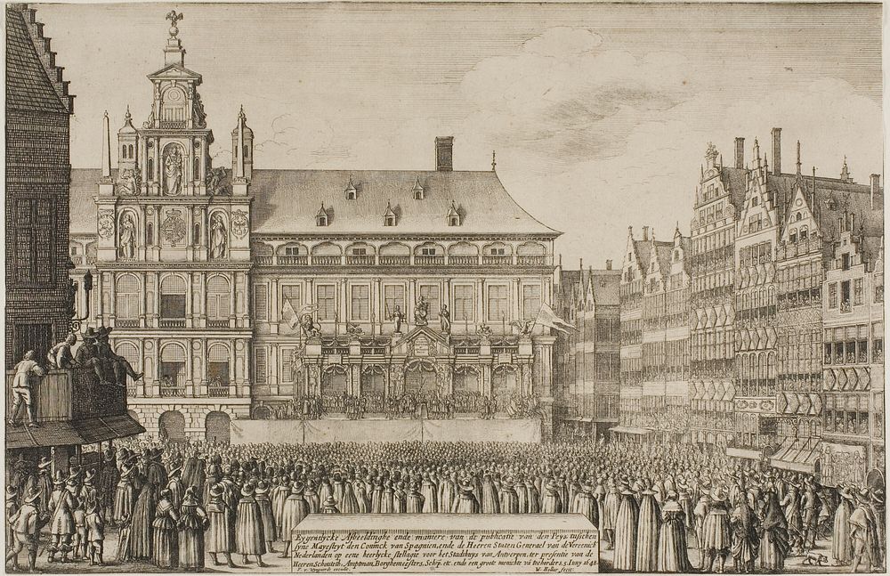 Proclamation of the Treaty of Münster by Wenceslaus Hollar