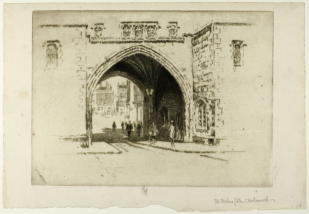 St. John's Gate, Clerkenwell by Joseph Pennell