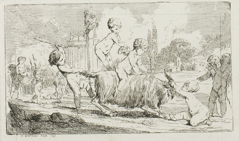 Children Playing by Hutin, Charles François