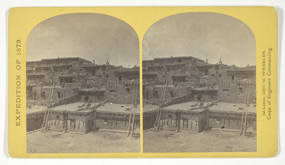 Indian Pueblo of Zuni, New Mexico; view from the interior. The "Pueblo" or town, encloses a quadrangular area within which…