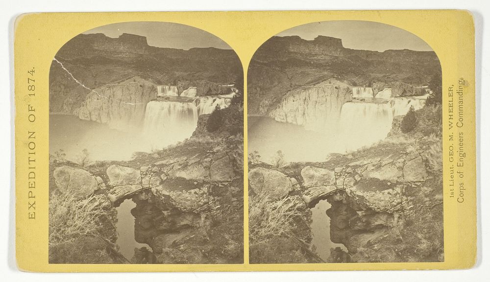 Shoshone Falls, Snake River, Idaho. Gorge and natural bridge, in the fore-ground, No. 50 from the series "Geographical…