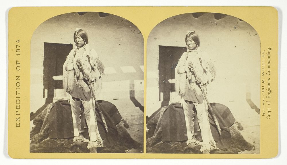 Shee-zah-nan-tan, Jicarilla Apache Brave in characteristic Costume, Northern New Mexico, No. 42 from the series…