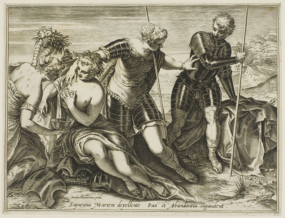 Mars Driven Away from Peace and Abundance by Minerva by Agostino Carracci
