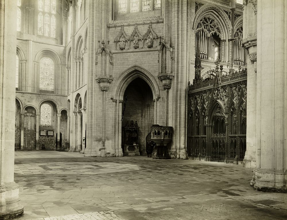 Ely Cathedral: Octagon from South Transept Chairs & Benches Removed by Frederick H. Evans