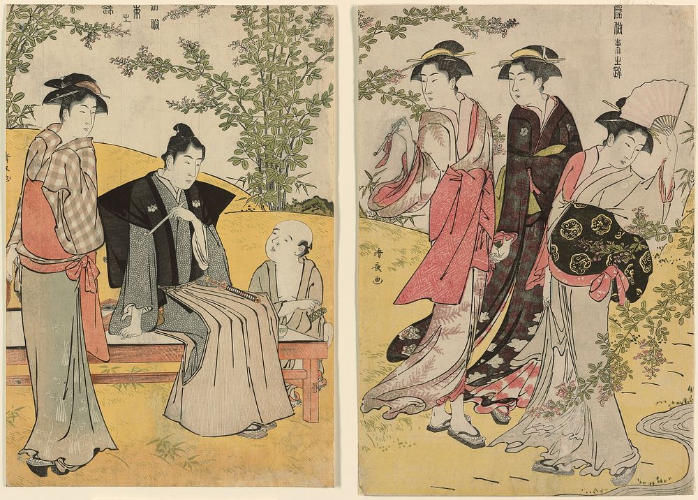 An outing at Hagidera, from the series "A Brocade of Eastern Manners (Fuzoku Azuma no nishiki)" by Torii Kiyonaga