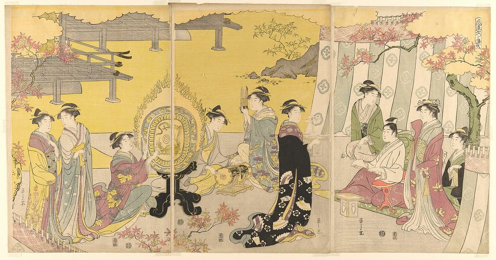 Momiji no ga, from the series "A Fashionable Parody of the Tale of Genji (Furyu yatsushi Genji)" by Chôbunsai Eishi