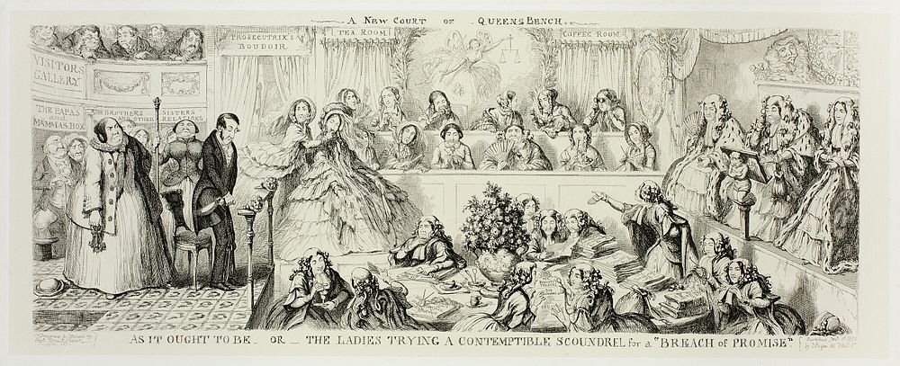 As It Ought to Be or The Ladies Trying a Contemptible Scoundrel for a "Breach of Promise" from George Cruikshank's Steel…