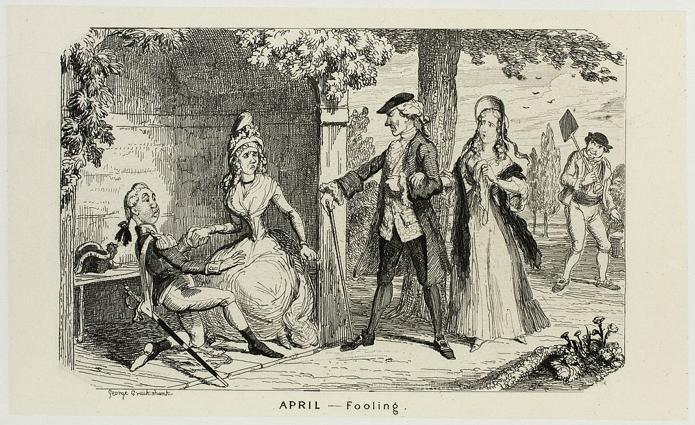 April - Fooling from George Cruikshank's Steel Etchings to The Comic Almanacks: 1835-1853 by George Cruikshank