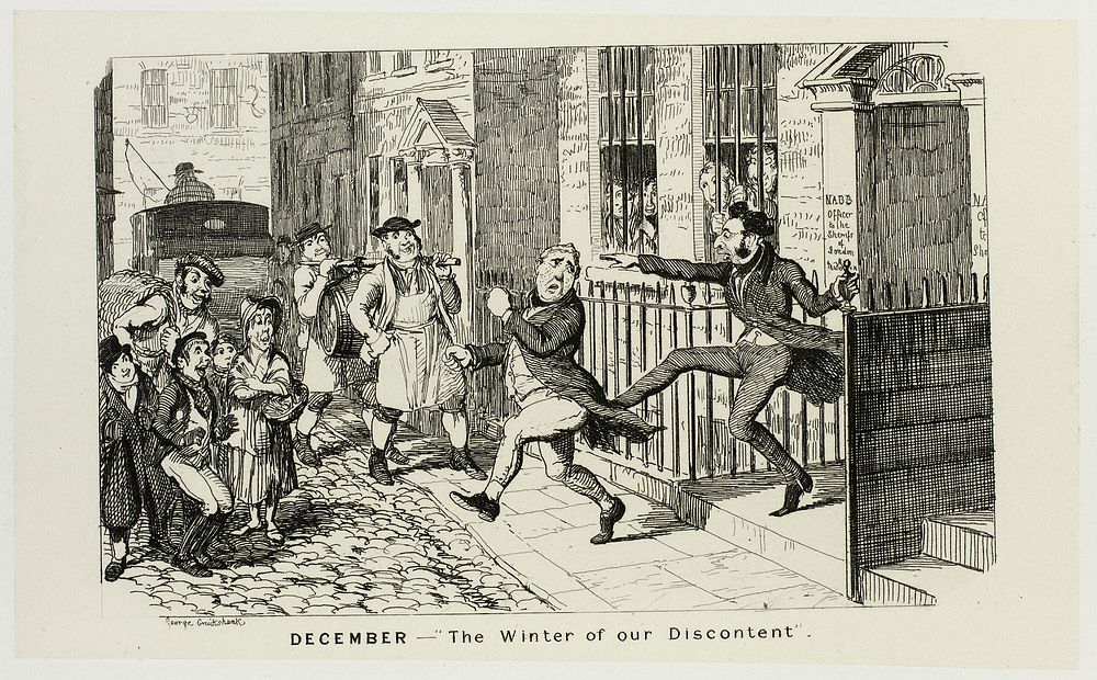 December - "The Winter of Our Discontent" from George Cruikshank's Steel Etchings to The Comic Almanacks: 1835-1853 by…