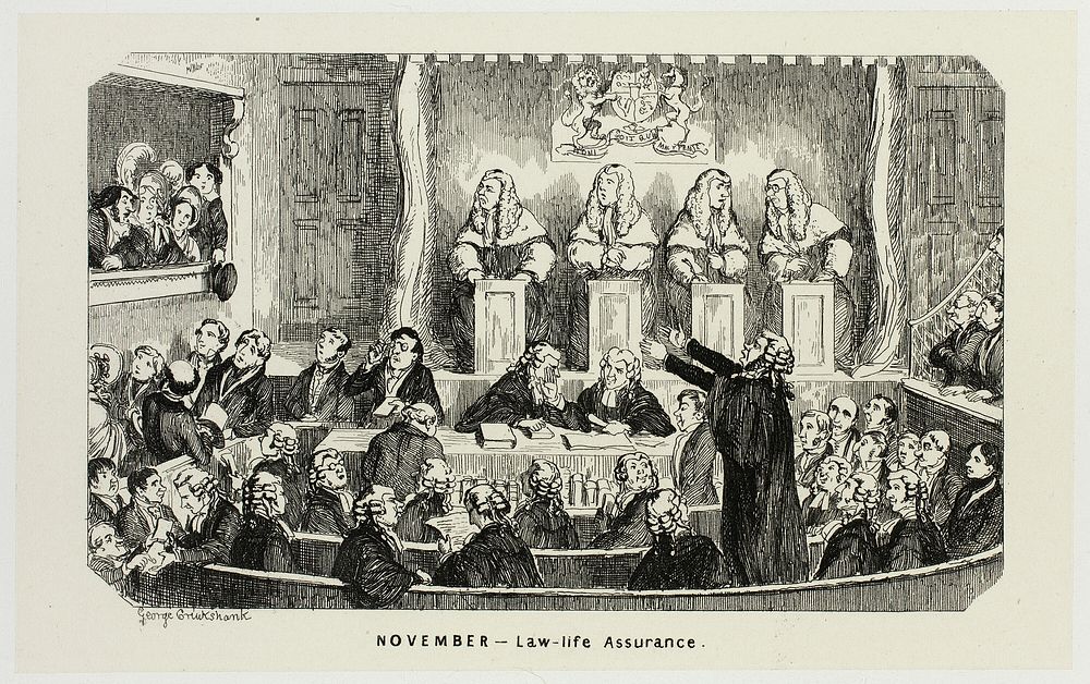 November - Law-Life Assurance from George Cruikshank's Steel Etchings to The Comic Almanacks: 1835-1853 by George Cruikshank