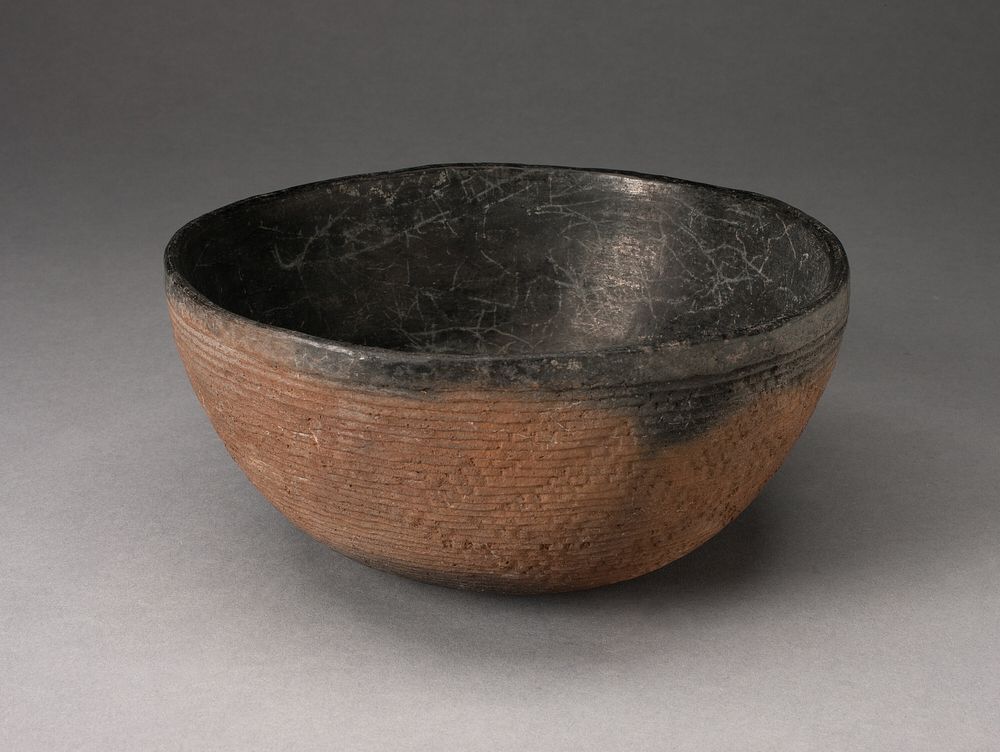 Bowl with Textured Surface Decoration in Basketry-Like Pattern by Ancestral Pueblo (Anasazi)