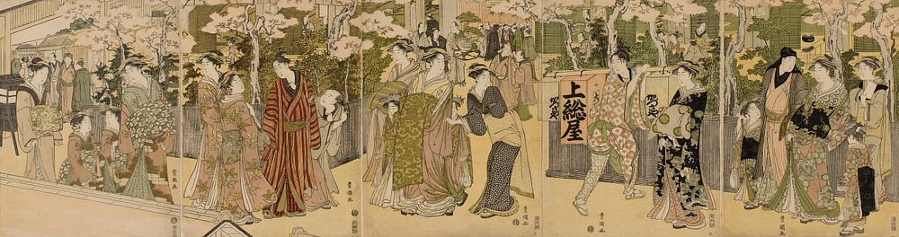 Autumn Moon of the Strumpets (Kekoro no Aki no Tsuki), from the series "Eight Views at the Foot of Ueno Hill (Toei fumoto…