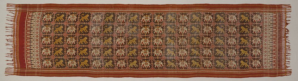 Ceremonial Cloth with Pattern of Elephants and Tigers