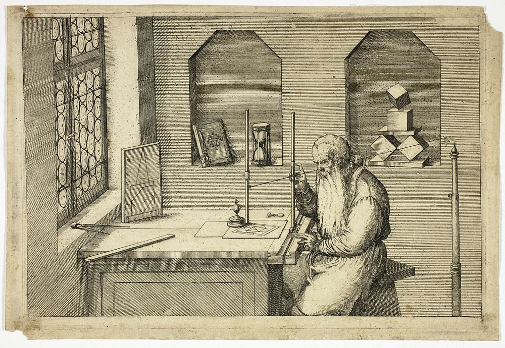 Portrait of Wenzel Jamnitzer in his Study by Jost Amman