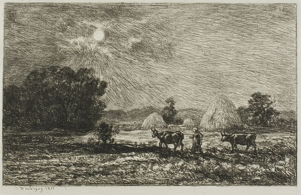 Moonlight at Valmondois by Charles François Daubigny