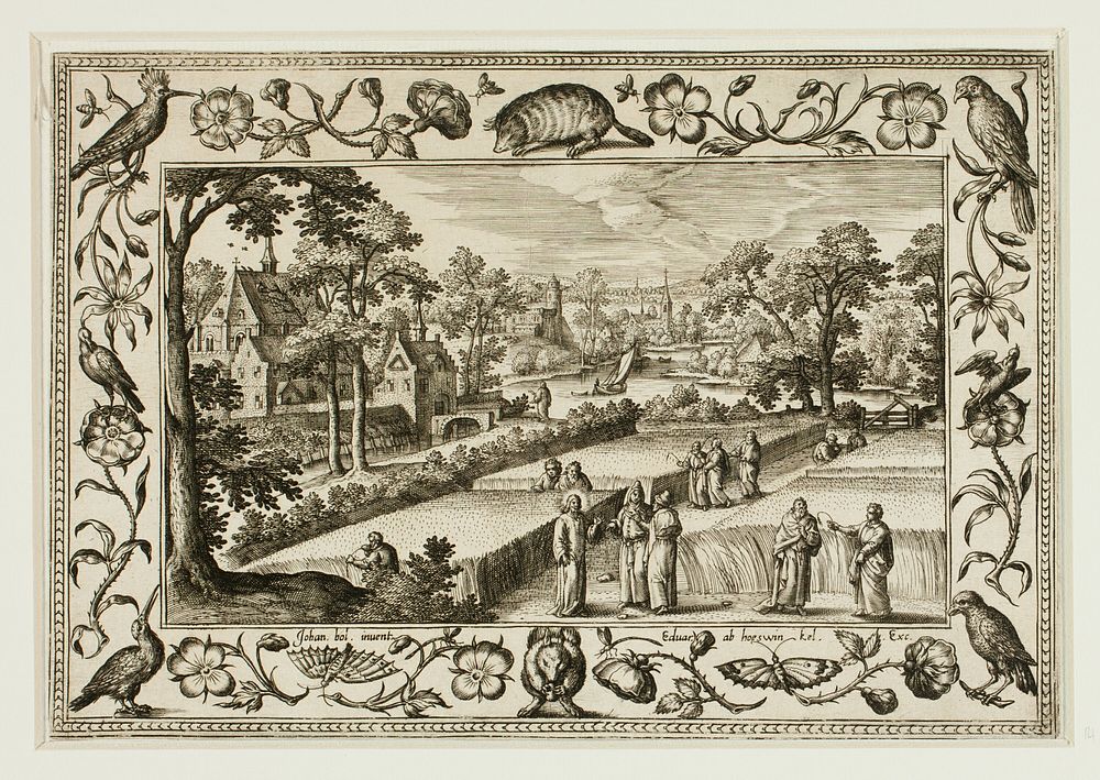 Christ and the Disciples in the Field, from Landscapes with Old and New Testament Scenes and Hunting Scenes by Adriaen…
