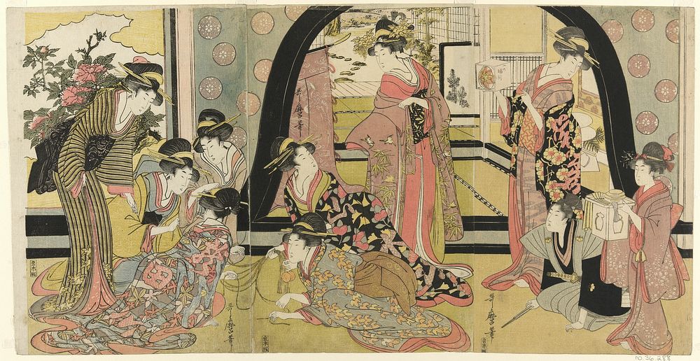 Drawing Lots for Prizes (Ho biki) by Kitagawa Utamaro