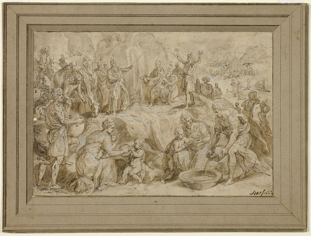 Moses Striking Water from the Rock by Crispin van den Broeck