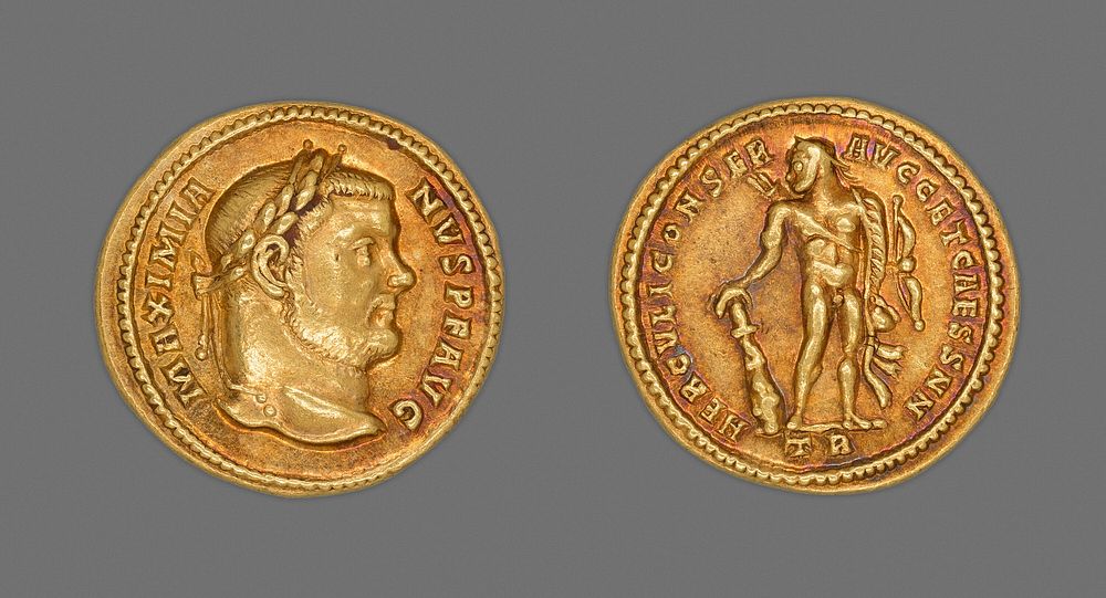 Aureus (Coin) Portraying Emperor Maximianus Herculius by Ancient Roman