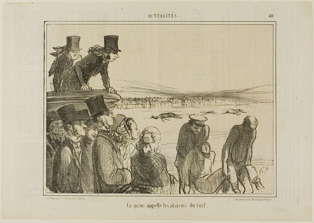 These are the joys of horseback racing, plate 411 from Actualités by Honoré-Victorin Daumier