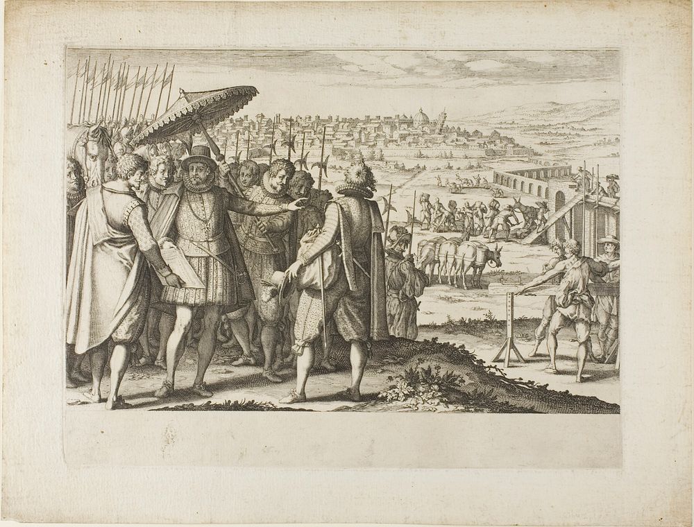 Restoration of the Aqueduct of Pisa by Jacques Callot