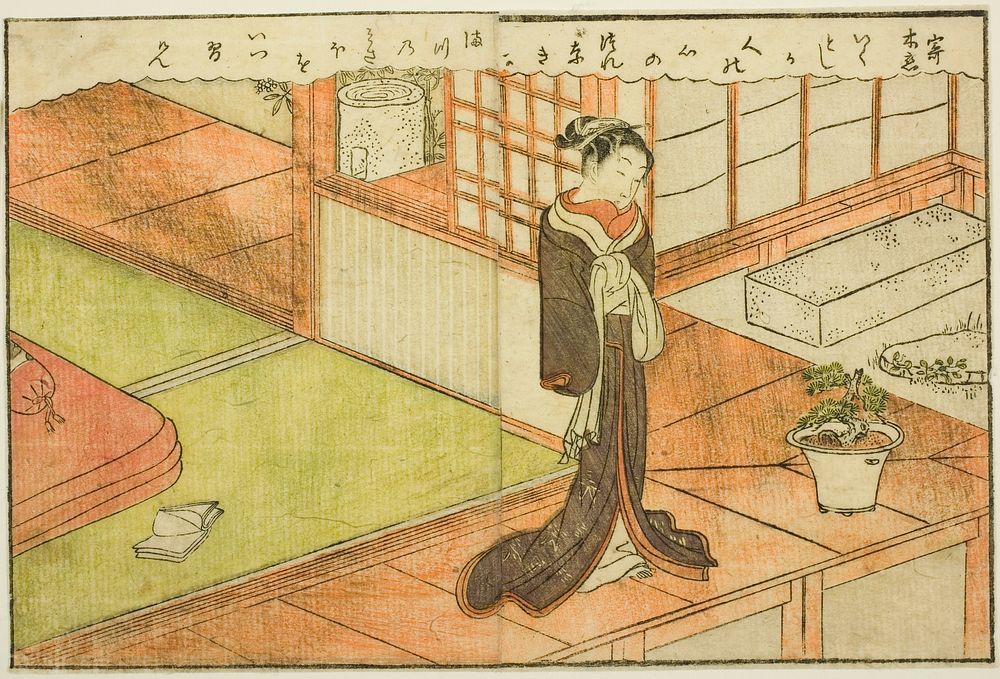 Double-page Illustration from Vol. 2 of "Picture Book of Spring Brocades (Ehon haru no nishiki)" by Suzuki Harunobu