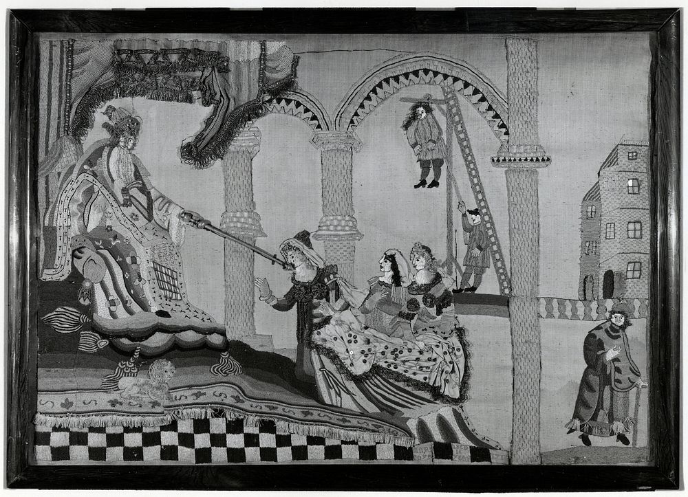 Picture Showing Esther and Ahasvervs (Needlework)