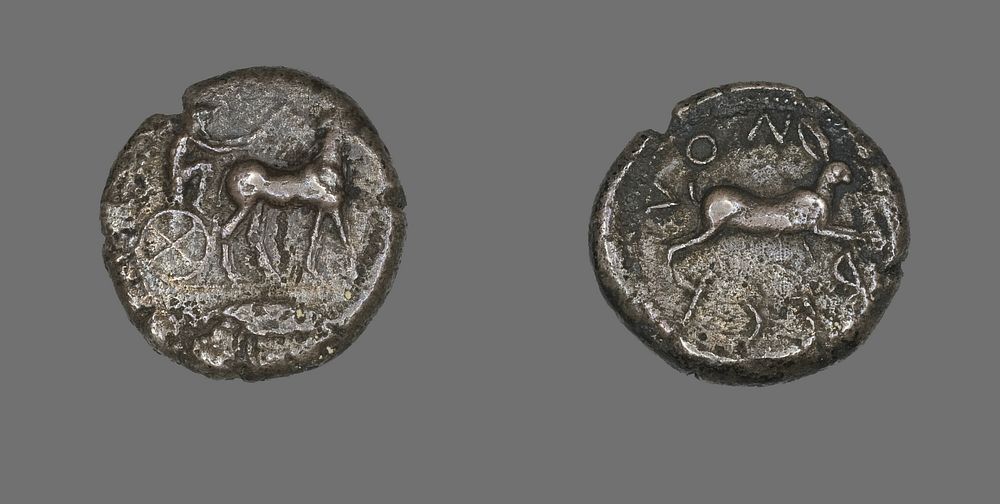 Tetradrachm (Coin) Depicting a Charioteer by Ancient Greek