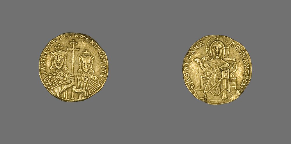 Solidus (Coin) of Basil I with Christ Enthroned by Byzantine