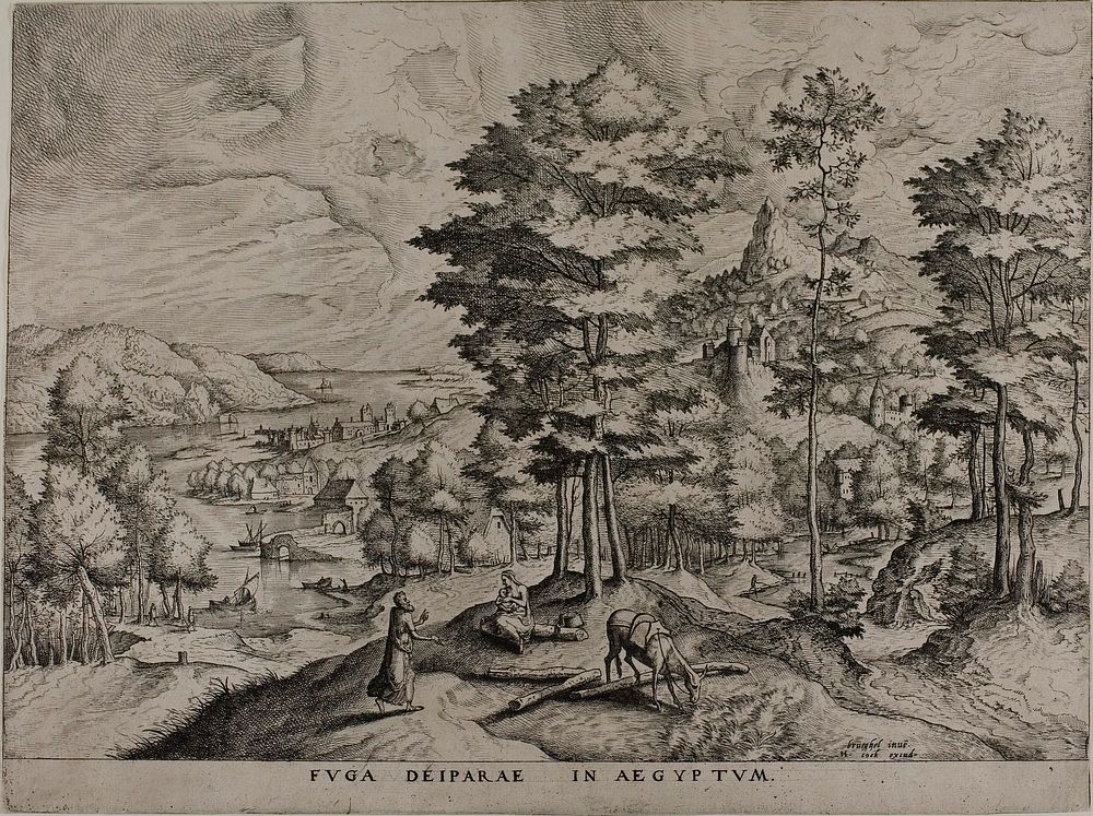 Flight into Egypt, from The Large Landscapes by Johannes van Doetecum, the elder