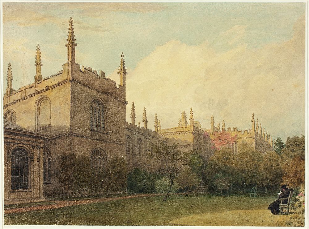 University Buildings from Exeter College Gardens by Frederick MacKenzie